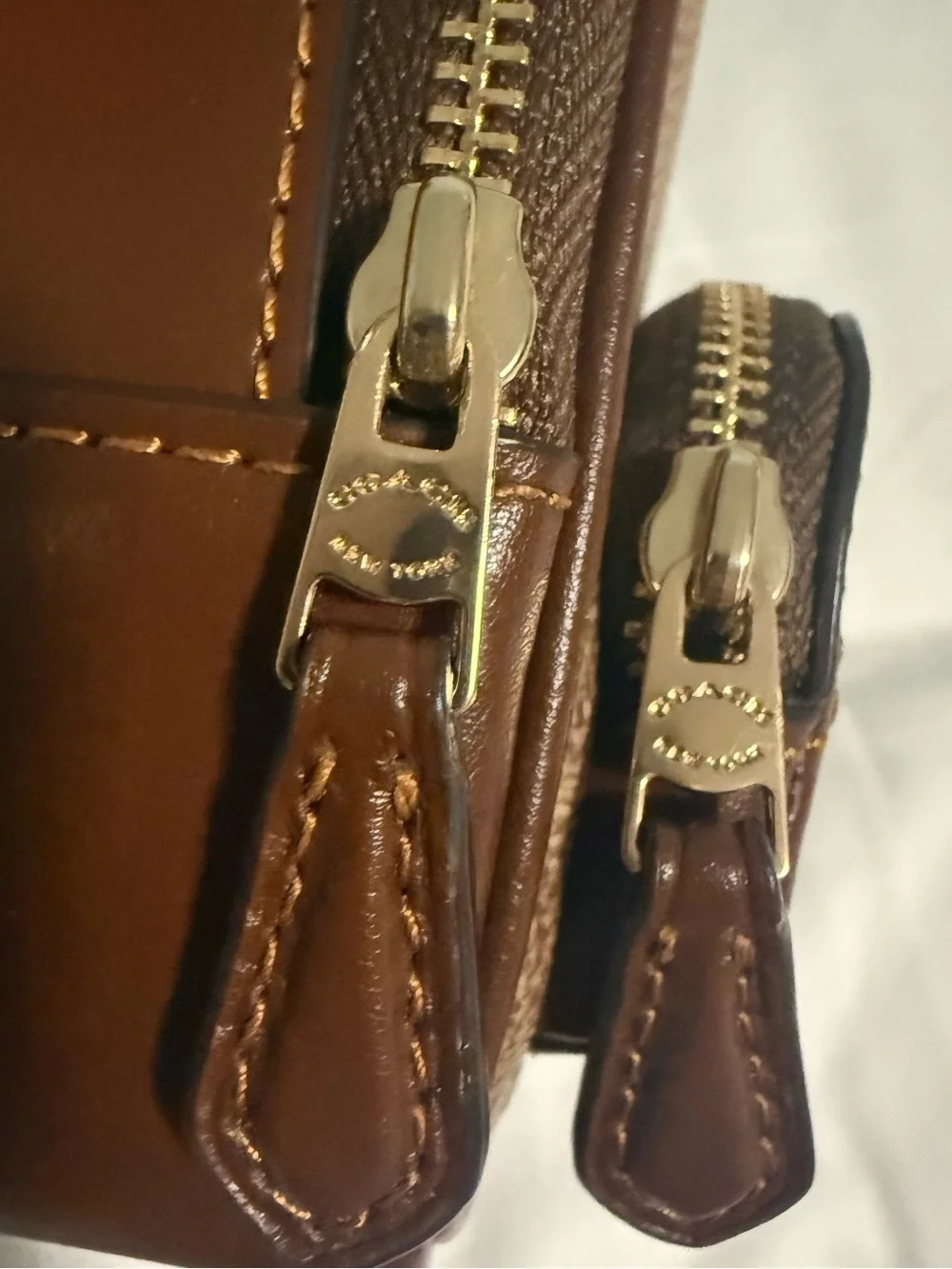Coach Mini Court Brown Monogram Backpack Bag Charm with Gold Tone Hardware! NWT